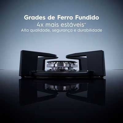 Cooktop 5 Bocas KE5GW Efficient Mesa de Vidro Grade de Aço Fosco Bivolt Electrolux Preto / Bivolt