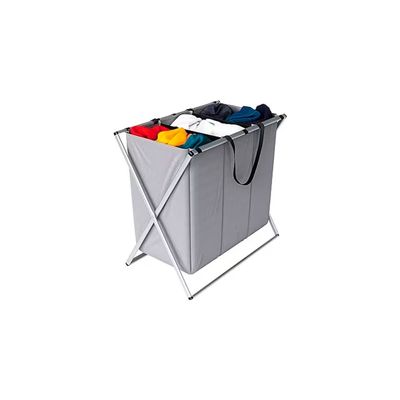 Organizador de Roupas  Flash Limp 3 Compartimentos Dobrável em Poliéster Euro Home Cinza