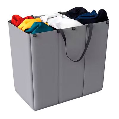 Organizador de Roupas  Flash Limp 3 Compartimentos Dobrável em Poliéster Euro Home Cinza