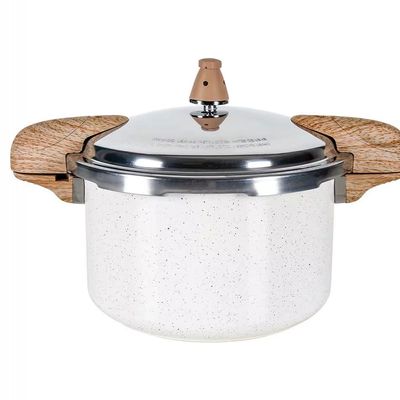 Panela de Pressão Ceramic Life Pressure 5,4L Indução Antiaderente Pro-Ceramic Premium Brinox Vanilla