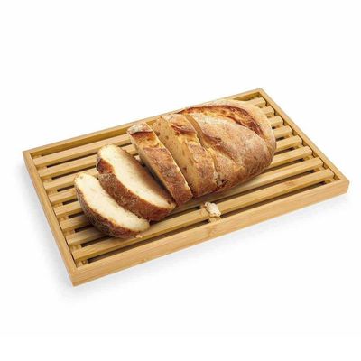 Tábua de Pão Migalheira Retangular BAM2925 Bambu Natural Euro Home Natural