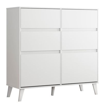 Cômoda Sapateira Palumóveis Dora 4 Gavetas e 2 Portas Basculantes Branco