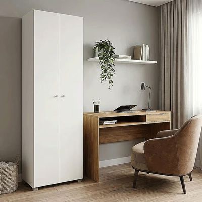 Armário Multiuso New Clean 02 Portas em MDP com 03 Prateleiras Bartira Branco