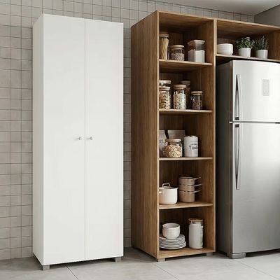 Armário Multiuso New Clean 02 Portas em MDP com 03 Prateleiras Bartira Branco