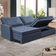 Sofá 3 Lugares Cama InBox Marselha II Retrátil Reclinável com Baú Revestimento Suede Velusoft 180cm Azul