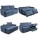 Sofá 3 Lugares Cama InBox Marselha II Retrátil Reclinável com Baú Revestimento Suede Velusoft 180cm Azul
