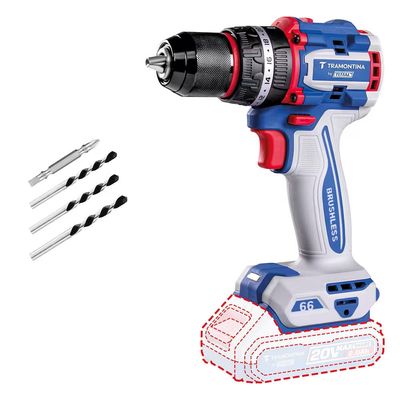 Parafusadeira Furadeira de Impacto by TOTAL 20V Brushless 66 N.m Mandril 1/2 Tramontina Azul
