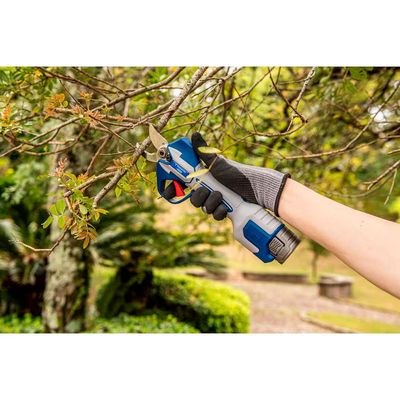 Tesoura de Poda 16V by TOTAL 25mm Brushless com 2 Baterias e Maleta Tramontina Cinza