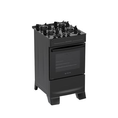 Fogão Mônaco Top Glass 4 Bocas com Mesa de Vidro e Acendimento Automático Bivolt Atlas Preto / Bivolt