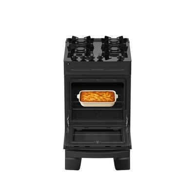 Fogão Mônaco Top Glass 4 Bocas com Mesa de Vidro e Acendimento Automático Bivolt Atlas Preto / Bivolt
