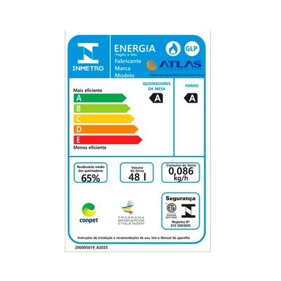 Fogão Mônaco Top Glass 4 Bocas com Mesa de Vidro e Acendimento Automático Bivolt Atlas Preto / Bivolt