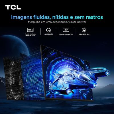 Monitor Gamer 25 Full HD 25G64 QD-Mini LED 300Hz 1ms FreeSync Premium TCL Preto / Bivolt