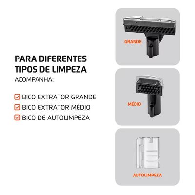Extratora e Higienizadora Portátil Deep Cleaner II 1800W EXP-02-0 Mondial Preto com Laranja / 220V