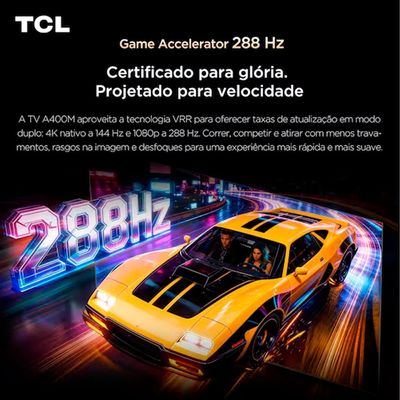 Smart TV 98 98A400M 4K QD-MINI LED Google TV 144Hz TCL Preto / Bivolt