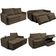 Sofá 3 Lugares Cama InBox Marselha II Retrátil Reclinável com Baú Revestimento Suede Velusoft 180cm Café