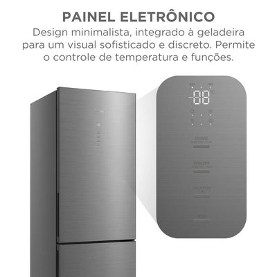 Refrigerador Frost Free Inverse MDRB548FGD463 401L Inverter Midea Inox / Bivolt