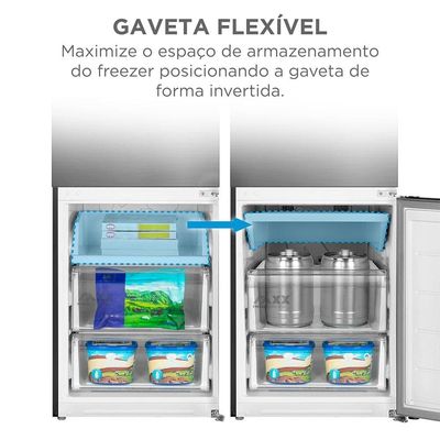 Refrigerador Frost Free Inverse MDRB548FGD463 401L Inverter Midea Inox / Bivolt