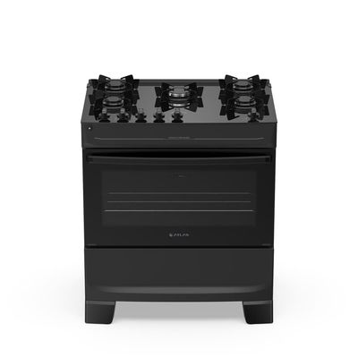 Fogão Mônaco Top Glass 5 Bocas com Mesa de Vidro e Mega Chama Bivolt Atlas Preto / Bivolt