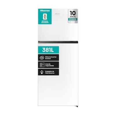 Geladeira Duplex 379L Frost Free Inverter RT375N3EWA1  Hisense Branco / 110V