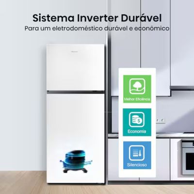 Geladeira Duplex 379L Frost Free Inverter RT375N3EWA1  Hisense Branco / 110V