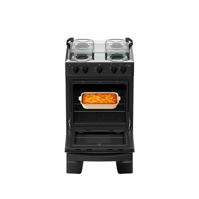 Fogão Mônaco Plus 4 Bocas com Mesa Inox e Acendimento Automático Bivolt Atlas Preto / Bivolt