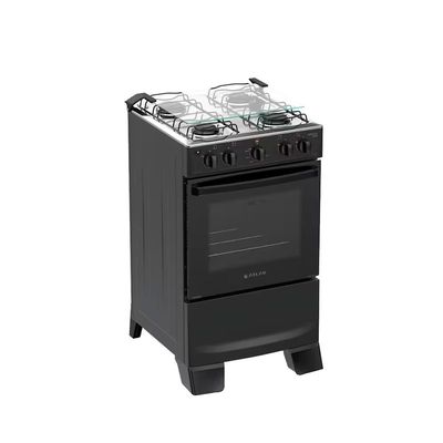 Fogão Mônaco Plus 4 Bocas com Mesa Inox e Acendimento Automático Bivolt Atlas Preto / Bivolt