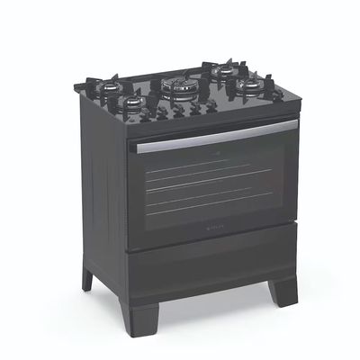Fogão Agile Up Glass 5 Bocas com Mesa de Vidro e Tripla Chama Bivolt Atlas Preto / Bivolt