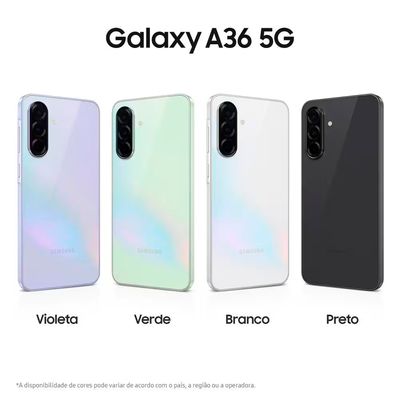 Smartphone Galaxy A36 5G Tela 6.7 128GB Câmera Tripla 50MP Galaxy Buds Core Bluetooth Samsung Preto