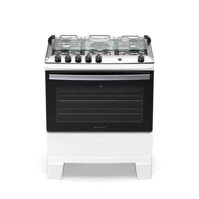 Fogão Agile Up 5 Bocas com Mesa Inox Tripla Chama e Acendimento Automático Bivolt Atlas Branco / Bivolt