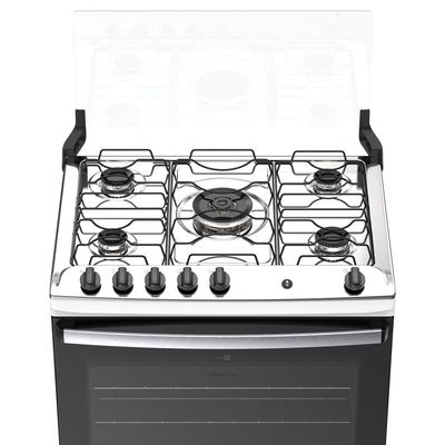 Fogão Agile Up 5 Bocas com Mesa Inox Tripla Chama e Acendimento Automático Bivolt Atlas Branco / Bivolt