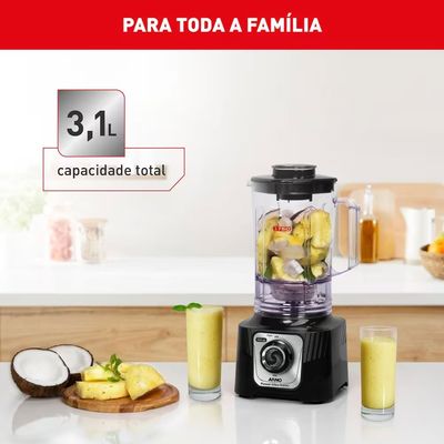 Liquidificador Power Max LN66 2200W 3,1L 15 Velocidades Arno Preto / 110V