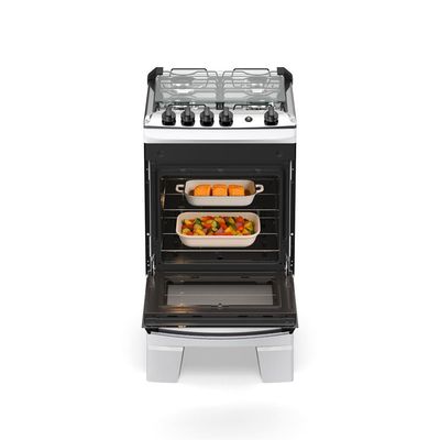 Fogão Agile Up 4 Bocas com Mesa Inox e Acendimento Automático Bivolt Atlas Branco / Bivolt