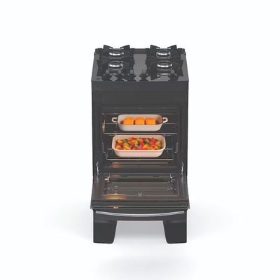 Fogão Agile Up Glass 4 Bocas com Mesa de Vidro e Acendimento Automático Bivolt Atlas Preto / Bivolt