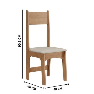 Mesa de Jantar com 4 Cadeiras Sonetto Amanda Retangular MDF Mel com Off White