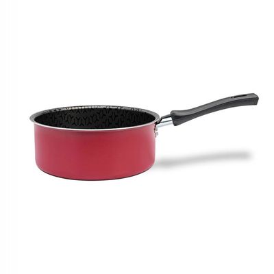 Panela Brinox Anis Antiaderente Pro-Flon Tampa de Vidro 1,2L 16cm Vermelho