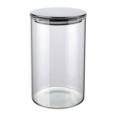 Pote de Vidro Slim Euro Home VDR6866 1L Tampa Inox Fechamento Hermético Design Moderno Transparente
