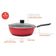 Panela Wok Brinox Garlic Antiaderente Pro-Flon 4,1L 28cm Tampa de Vidro - para saltear, grelhar e fritar! Vermelho