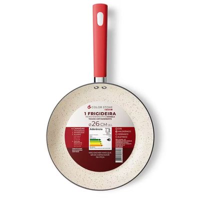 Frigideira Sunguider Intense 26cm Alumínio Antiaderente Cabo Soft Touch Euro Home Vermelho