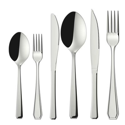 Faqueiro Euro Home Strauss Classic FQM42C 42 Peças Aço Inox Cabo Decorado Serve 6 Pessoas Inox
