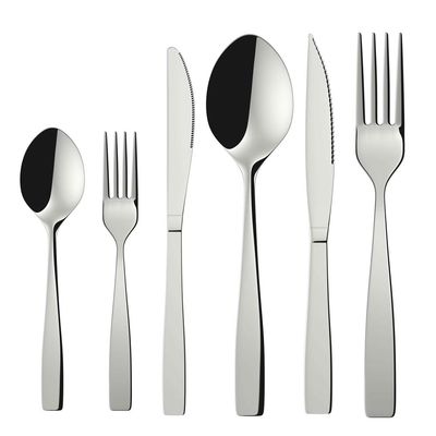 Faqueiro Strauss Flat FQM42F 42 Peças Aço Inox Cabo Decorado Serve 6 Pessoas Euro Home Inox