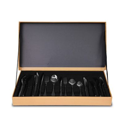 Faqueiro Strauss Flat FQM42F 42 Peças Aço Inox Cabo Decorado Serve 6 Pessoas Euro Home Inox