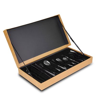 Faqueiro Strauss Flat FQM42F 42 Peças Aço Inox Cabo Decorado Serve 6 Pessoas Euro Home Inox