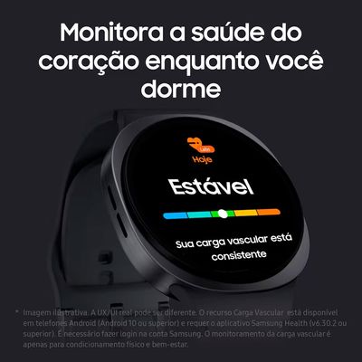 Smartwatch Galaxy Watch8 44mm Bluetooth Tela Cristal Safira GPS Samsung Grafite / Bivolt