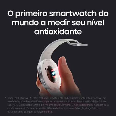 Smartwatch Galaxy Watch8 44mm Bluetooth Tela Cristal Safira GPS Samsung Grafite / Bivolt