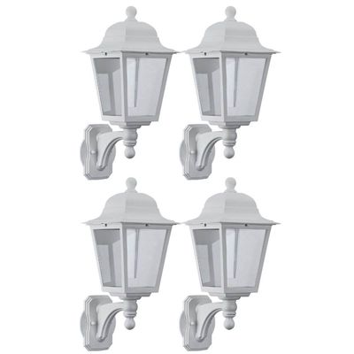 Kit 4 Luminárias Arandelas Elegante Branca Lente Transparente para Parede Termoplástico Lâmpada E27 Dital