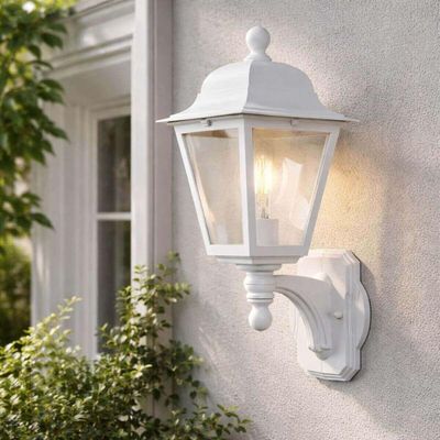 Kit 4 Luminárias Arandelas Elegante Branca Lente Transparente para Parede Termoplástico Lâmpada E27 Dital
