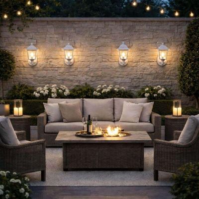 Kit 4 Luminárias Arandelas Elegante Branca Lente Transparente para Parede Termoplástico Lâmpada E27 Dital