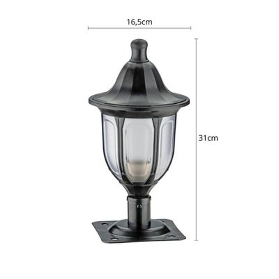 Balizador de Jardim Alumínio 16,5x31cm Preto Lanterna Injetada Termoplástico Luminária de Chão Dital