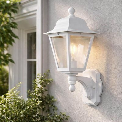 Luminária Arandela Branca com Lente Transparente para Parede em Termoplástico Lâmpada E27 Dital