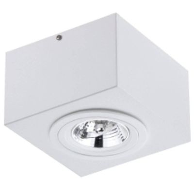 Luminária Plafon de Sobrepor Branco para Teto Bivolt Aluzinc Ar70 Gu10 Box Dital